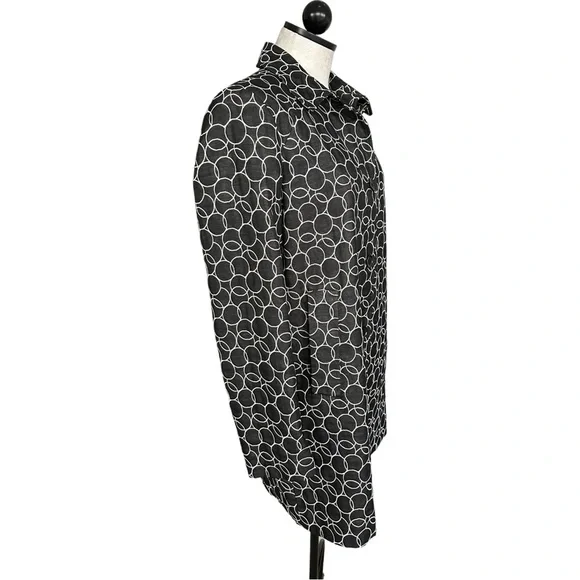 Calvin Klein Geometric Circles Button Front Coat Lined in Pink Size Medium - Picture 3 of 14